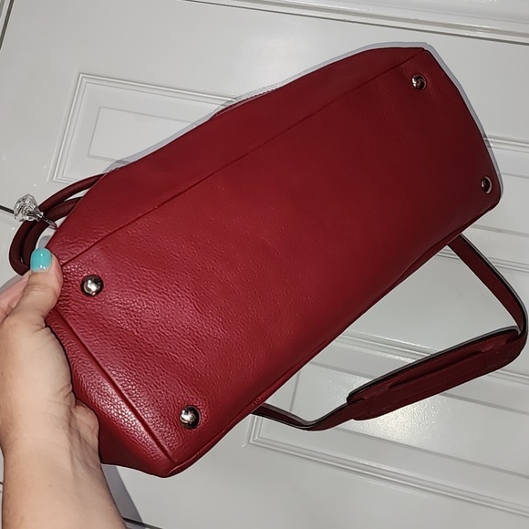 Coach Park Brick Red Pebble Leather Large Carryall Tote Purse EUC F23268 - Picture 6 of 14